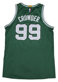 2014-15 Jae Crowder Playoffs Game Used Boston Celtics Road Jersey Used on 4/19/15 Against Cleveland Cavaliers (MeiGray)